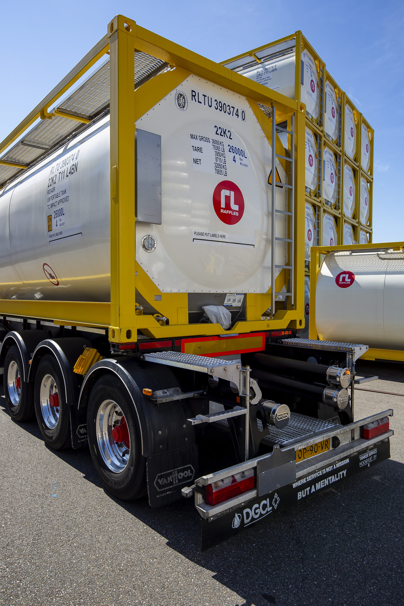 truck with container liquid - raffles lease
